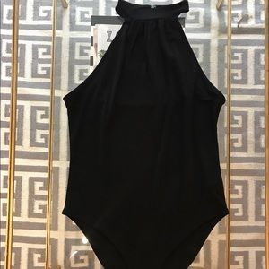 F21 High Neck bodysuit. Black. Sz M. NWT.